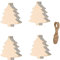 20 Pieces Christmas Tree Wooden Ornaments Hanging Baubles, DIY Wood Christmas Hanging Pendant Crafts Embellishments for Xmas Decoration Wedding Party Decor