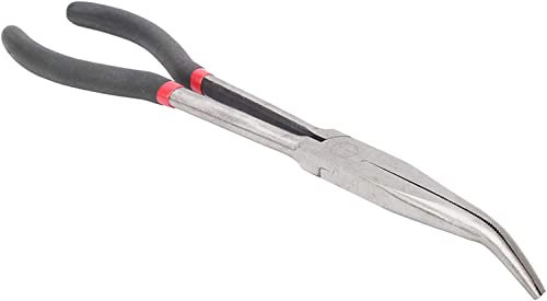 Tbkoly Long Nose Pliers,Needles Nose Plier,Curved Curved Nose Pliers,280mm with Steel Nose Pliers Design Tool Steel