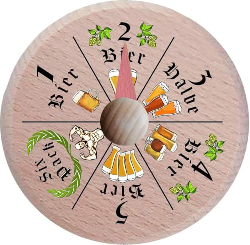 Kaltner Präsente Geschenkidee - Insektenschutz für Gläser und Getränke aus echtem Holz/Bierzähler Zeiger Bierdeckel Biergläser Biergarten