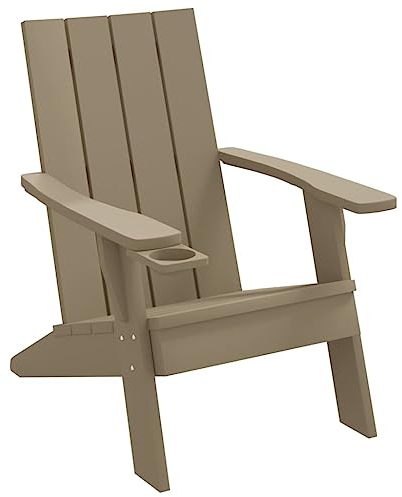 vidaXL Adirondack Gartenstuhl, Gartensessel für Garten Terrasse Hinterhof Pool, Terrassenstuhl in Holz Optik, Outdoor Stuhl Gartenmöbel, Hellbraun Polypropylen