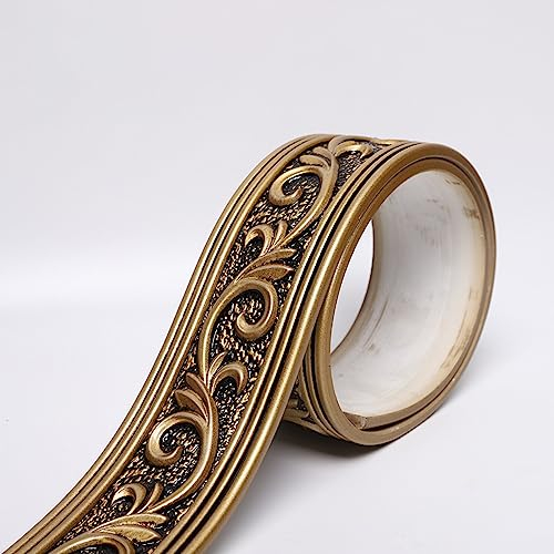 Dostear TapetenbordüRe Selbstklebende BordüRe Wand Wohnzimmer Tapeten Fliesenaufkleber Bad Dekoband Selbstklebend 17 - Vintage-Gold 1 8 x 300 cm