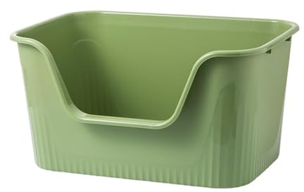 TownTime Extra Large Litter Box with High Sides 25.27 Lx17.83 Wx13.11 H,Anti-Splashing,Tool-Free Assembly,Multi Kitty Cat Litter Box,Jumbo (Green)