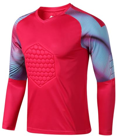 dPois Tenue de Gardien de But Football Enfant Garçon T-Shirt Manches Longues Anti-Collision Maillots de Gardien de Football Jogging Sport Survêtement 11-15 Ans