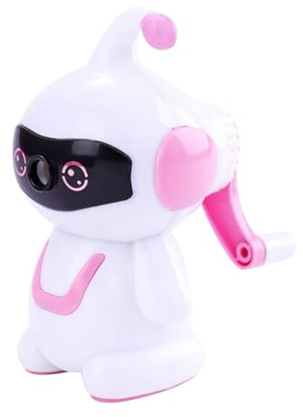 LALAFINA Roboter Bleistiftspitzer Handbetrieben Kunststoff Und Metall Mit Kurbel Kompakt Für Schule Büro Lernbedarf