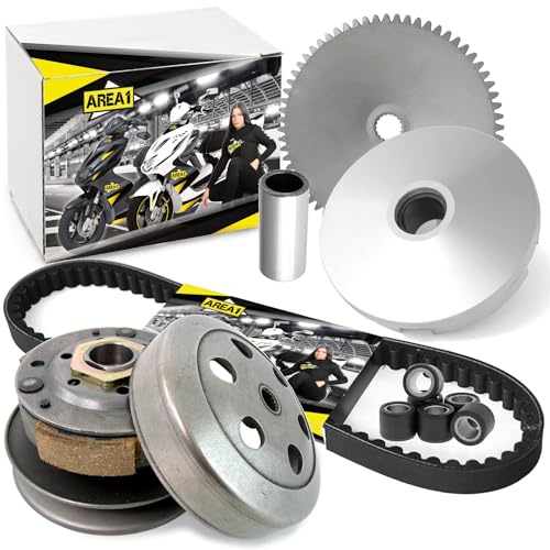 Area1 Variomatik Wandler Keilriemen Set 50ccm 2T kompatibel mit Piaggio TPH X, Zip NRG Power mc2 mc3 Liberty Free, passend für Vespa S ET2 LX/V Primavera SR 50R Scarabeo Sportcity Motard Gilera Runner