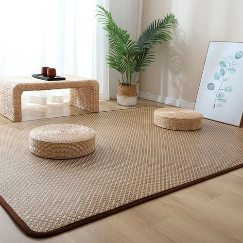 Japanische Tatami-bodenmatte, Natürlicher Bambus-teppich, Rutschfeste Bodenmatte, Faltbare Sommer-schlafmatte, Innenbodenteppich Für Wohnzimmer, Schlafzimmer, Krabb(Size:160x200cm(63x79inch),Color:E)
