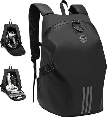 EHERDM Motorrad-Helm-Rucksack mit großer Kapazität, mit mehreren Fächern, wasserdicht, für Reithelme, Aufbewahrungsrucksack für Herren und Damen