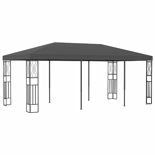 Pavillon, Chaduof Faltpavillon, Pergola, Partyzelt, Standmarkise, Sonnenzelt, Garten Pavillion, Grillpavillon, 3x6 m Anthrazit Stoff