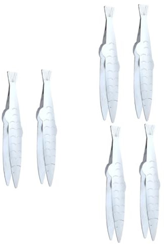 Amosfun 6pcs Stainless Steel Fishbone Tweezers for Kitchen Multi-Functional Cooking Utensils for Removing Fish Bones and Pig Hair Ergonomic Design for Comfortable Grip