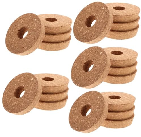 Kisangel 20 Piezas Jarrón Hidropónico Tapa De Maceta Hueca Suministros para Macetas Hidropónicas Tapa del Macetero del Florero Corcho Macetero Hidropónico Cubierta De Macetero Khaki Madera