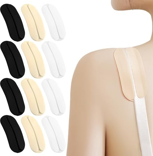 6-Stück BH Trägerpolster,BH Träger Halter für Silikon Rutsch,Trägerpolster Weiche Antirutsch Halter,Lösung Slip Bra Shoulder Pads,Silikon-Schulterpolster,Rücken Täglich Non-Slip Comfort Relieves Pain