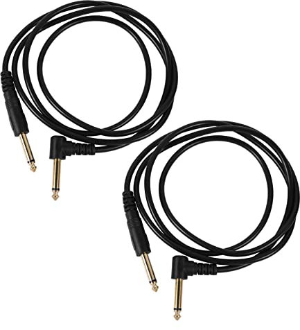 SHOWERORO 2pièces Câble Audio Plaqué Droit Et Coudé Pour Guitare Électrique Et Instruments