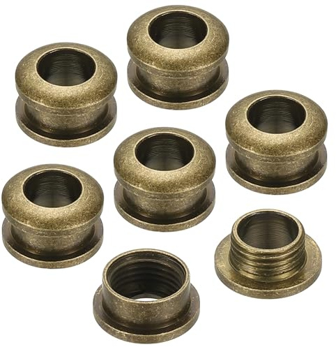 PATIKIL 5mm(1/5 Zoll) Massive Messing-Lochösen, 6 Stücke Bogenoberfläche Selbstsichernde Ösen mit Unterlegscheibe für Schuhe Kleidung Handwerk Tasche Lederhandwerk, Bronze