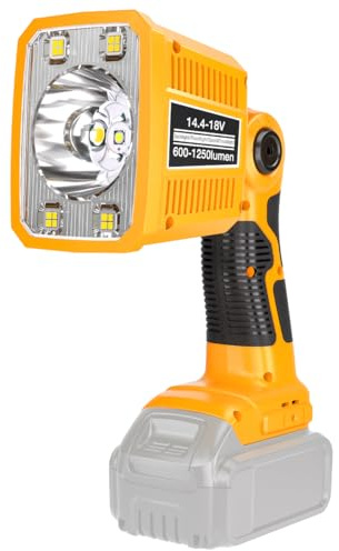 DTEZTECH LED Flashlight for Dewalt 20V Max Battery, 1250 Lumens Work Light with USB Charging Port, 18W Spotlight with 110° Rotating Head, Bright Jobsite Light for Indoor/Outdoor (Tool Only)