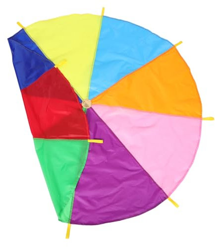 Kisangel Regenbogen Fallschirm Für Junge Mädchen Spielzeug Koordinationsspiele Sportunterricht Auffälliges Design Outdoor Aktivitäten Zeltspiel Kinderfallschirm