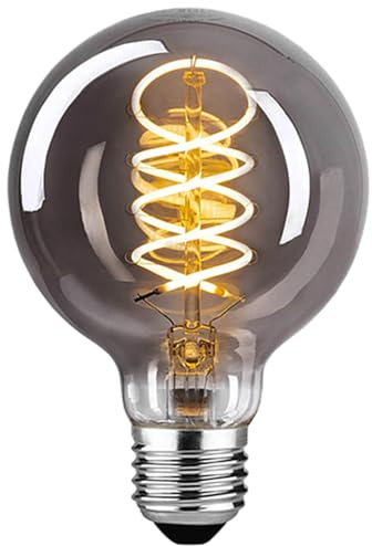 DUTSUGUAR Edison Lampadina Vintage E27 LED Vintage Dimmable G80 4W Lampadine E27 Bianco Caldo, Lampadina LED Ideale per Nostalgia Decorativa e Retro Illuminazione, Vetro Grigio-1 pezzi(BT1)