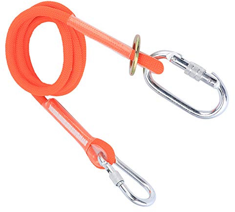 lyrlody Aerial Work Safety Belt Rope 1.6M Small Buckle, Wear Resistant - Breaking up to 1800kg Safety Harness for Working at Height Lanyard Harness Kits