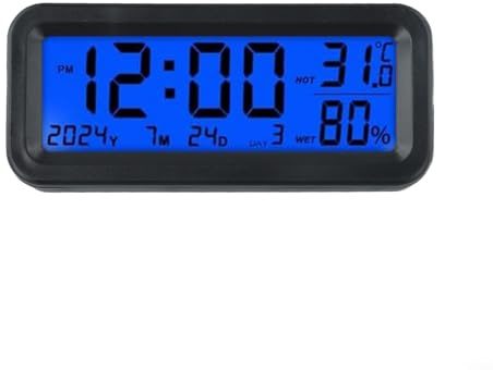 SiSinkal Mini Horloge Solaire numérique avec Affichage de la température et Fonction de Date pour Tableau de Bord de Voiture, Accessoires d'intérieur de Voiture, Moniteur d'humidité
