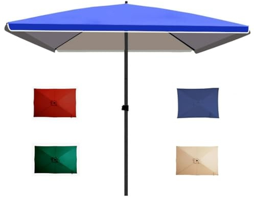 Adjustable 3x3m Blue Garden Parasol, Rectangular Patio Umbrella, Large Beach Canopy, 2x2m & 2.5x2.5m Options, Sunshade for Outdoor Use, Perfect for Terrace & Garden