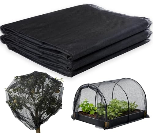 Moustiquaire d'extérieur, Filet de Protection Contre Les Insectes, Maille Fine Filets pour Jardin, Oiseau Barrière de Chasse Protection des Plantes Filet de Jardin (3 x 4 M, Noir)