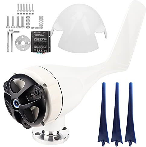 XZXCVN Aerogenerador Eolico 48V, Kit Turbina de Viento 800W, 3 Aspas Nylon - Fácil Instalación, Bajo Ruido, Alta Eficiencia para Uso Marino y Doméstico (48V)