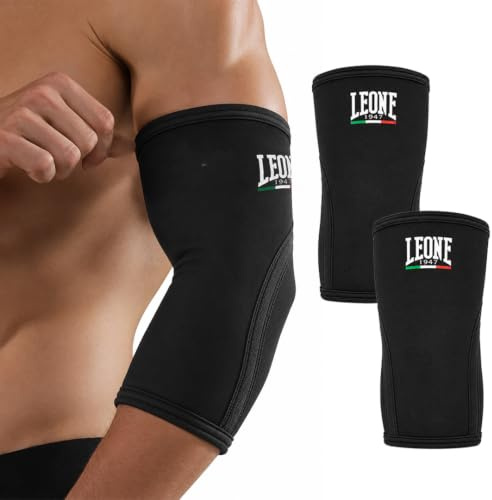 LEONE 1947 LIFTER Codera de compresión – Soporte codo unisex adulto – Negro/XL – Banda elástica para entrenamiento y levantamiento de pesas – Cód. AC802