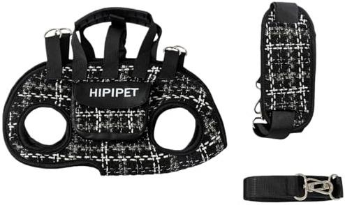 Nexuso Sac De Transport pour Animaux HIPIPET, Sac À Bandoulière Portable avec Laisse, Sac À Bandoulière, Adapté Aux Petits Chiens Et Chats De 1,8 À 8,2 Kg-Black+||XL