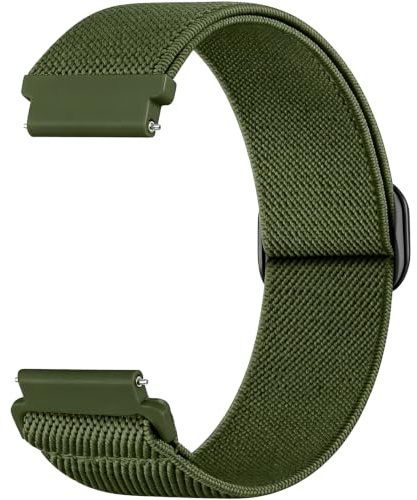Aurrain 18mm Elastisk nylon klockarmband kompatibelt Garmin Vivoactive 4S/Venu 3s/2s/Watch GT5/GT4/Forerunner 255s/ActiveS,Unisex elastiskt nylonarmband för sportklocka.
