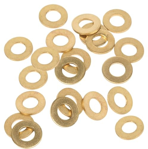 DFDPAXL 50 Pièces De Rondelles Plates en Laiton M8, Joints D'étanchéité Métalliques, Diamètre Extérieur 16 Mm Adaptées À L'entretien Automobile Et Aux Systèmes Hydrauliques,M8×16×0.5mm