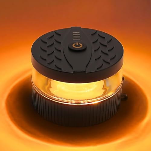 LED Rundumleuchte Akku Magnetisch, ECE R65 Warnleuchte Auto Traktor LKW | Orange & Weißes Arbeitslicht, 10h Laufzeit, IP67 Wasserdicht, USB-C, 8 Blitzmodi
