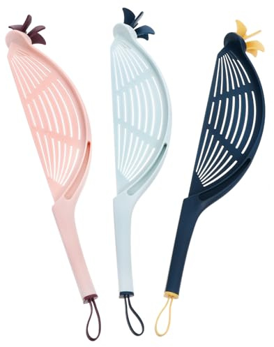 COLLBATH Set da 3 Scolapasta per Riso in Plastica Leggera Filtro per Lavaggio e Scolo di Verdure e Cereali Utensili da Cucina Portatili per Pulizia Manuale Colore Casuale Colore Casuale
