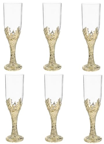 Gadpiparty 6 Copas de Cáliz Doradas Vintage para Ceremonias Religiosas y Bodas, Diseño Medieval Elegante en Plástico Pp y Ps, Fácil Mantenimiento y Ambiente Sagrado