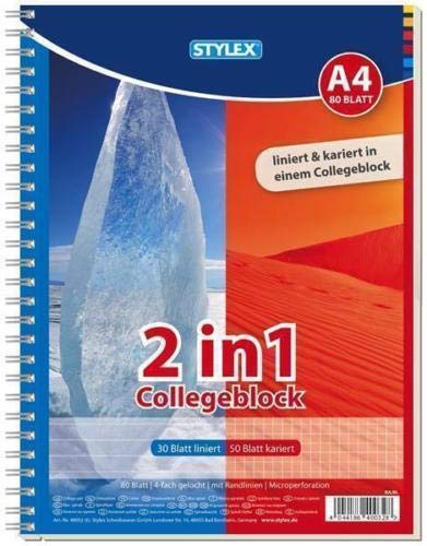 Collegeblock Duo, Liefermenge = 5, Kariert/liniert
