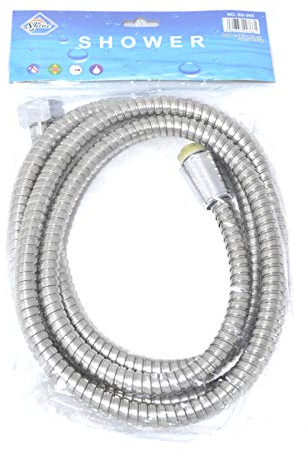 Shine- Flexible Shower Pipe Chrome Look Bath Hose Flexible Replacement Pipe Choose Size 1.5m/2m/2.5m (2M Metre (200 CM))