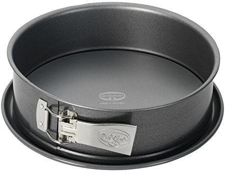 Dr. Oetker Springform Ø 24 cm, auslaufsichere Kuchenform, runde Backform aus Stahl mit keramisch verstärkter Antihaft-Beschichtung (Farbe: grau), Menge: 1 Stück