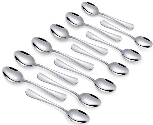 Q&A Demitasse Espresso Löffel, 10,4cm Edelstahl Mini Kaffee Löffeln, 12 Stück (Silver)
