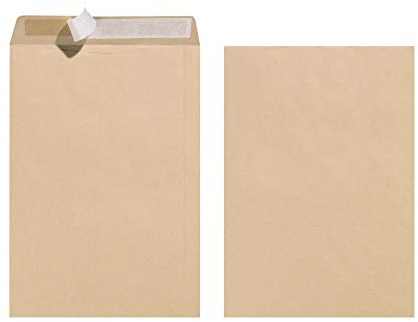 Herlitz Versandtasche C4 90 g Haftklebend, Recyclingpapier, blauer Engel, braun (100 Stück)