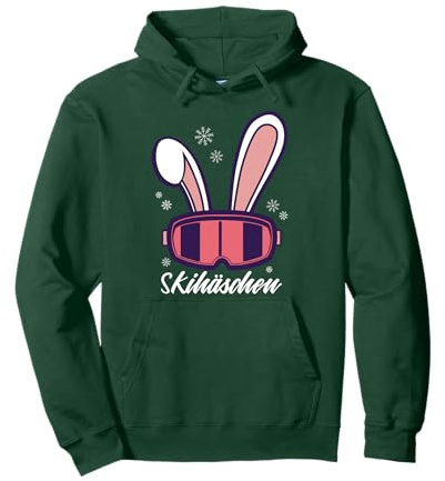 Skihäschen Skihaserl Skihase Skiurlaub Apres Ski Damen Pullover Hoodie