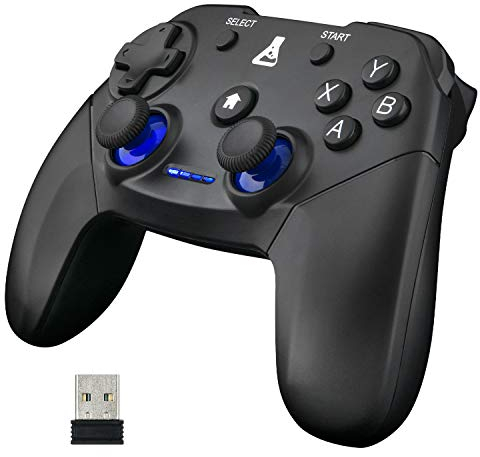 The G-Lab K-PAD THORIUM Wireless Manette Gaming PC & PS3 SANS FIL avec Vibrations Intégrées, GamePad Contrôleur de Jeu connecté sans Fil -Manette de Jeu pour PC Windows XP-7-8-10, PS3,Android (Noir)