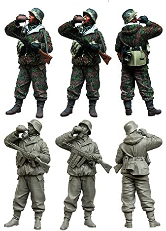 PANGCHENG 1/35 Soldat Trinkwasser. WW2 Resin Kit Soldaten GK Militärisches Thema Szenenkombination Unbeschichtet Keine Farbe