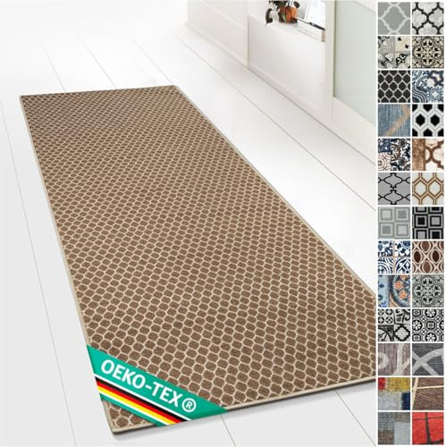 Floordirekt Teppichläufer Ennis 80 x 350 cm - Läufer für Küche, Flur & Wohnraum - Feinschlingen Teppich - rutschfest & antistatisch - Küchenläufer Flurteppich Flurläufer