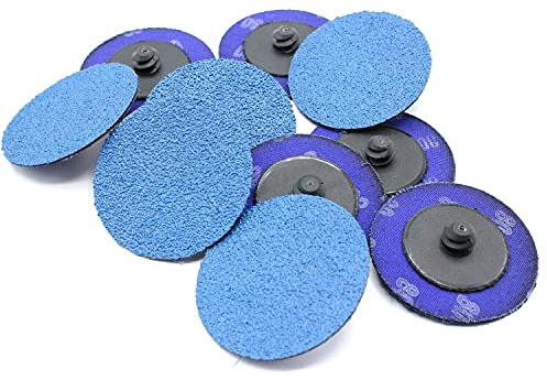 Roloc Lot de 50 disques abrasifs Grain 60 50 mm Disques abrasifs à changement rapide pour poncer, polir ou éliminer la rouille