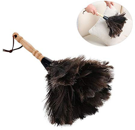 Feather Dusters, Ostrich Duster with Handle Cleaning Brush Tool for Home&Garden Cobweb,Ceiling Fan,Furniture Dusting,Swifter Dusters