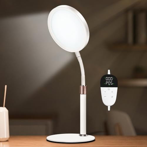 Sozapooty Light Therapy Lamp, UV-Free 10000 Lux Therapy Light with 3 Color Temperature Modes & Adjustable Brightness & Timer, Happy Therapy Lamp for Lift Mood