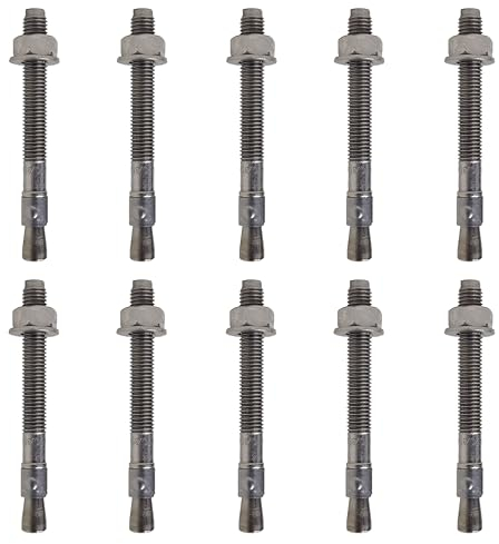 10x Remstaler BOLZENANKER | Edelstahl A4 | M6 M8 M10 M12 M16 M20 | made in GERMANY | Stahlanker | Keilanker | Betondübel | Spreizanker | Hülsenanker… (12x160)