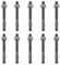 10x Remstaler BOLZENANKER | Edelstahl A4 | M6 M8 M10 M12 M16 M20 | made in GERMANY | Stahlanker | Keilanker | Betondübel | Spreizanker | Hülsenanker… (12x160)