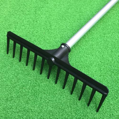 Rastrillo de Arena para Golf, rastrillo de Arena de Dientes Largos de 13 Dientes, eficiente y Que Ahorra Mano de Obra, rastrillo de búnker con Agarre Antideslizante para césped pla