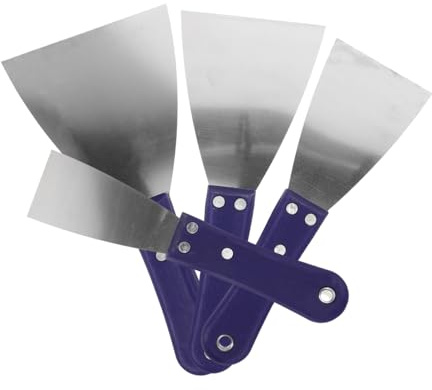 Veemoon 4pezzi Spatole Inossidabile Per Cartongesso Utensili Per Raschiare Per Rimuovere Vernice e Applicare Stucco Manico Ergonomico e Leggero Facili Da Riporre