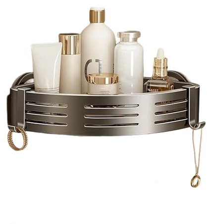 lesulety Duschregal Ecke Eckregal Bad Duschkorb Saugnapf Duschablage Ecke Shampoo Halterung Für Dusche Badezimmer Ablage Ohne Bohren Duschablage Mit Saugnapf Duschablage,Grau,A