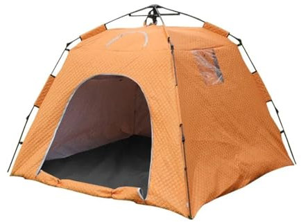 Tunnelzelte Outdoor Automatische Baumwolle Zelt 3-4 Personen Winddicht Verdickte EIS Angeln Zelte WarmWinter Camping Outdoor Zelt biwakzelt(Orange)